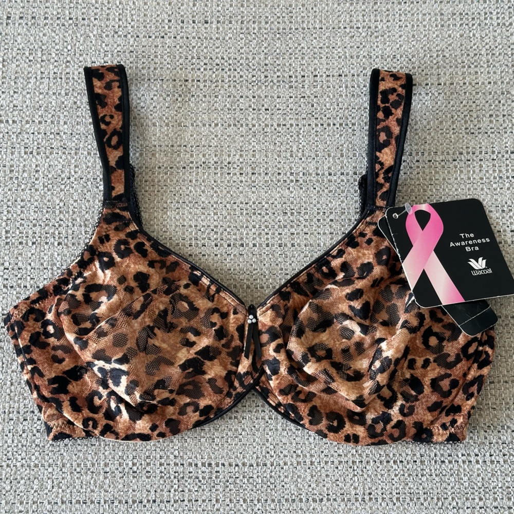 NWT Wacoal Awareness FullCoverage Bra 855167 32D Leopard print